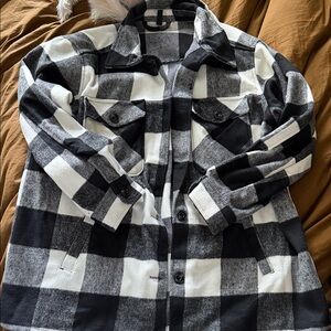 Divided Monochrome Checkered Jacket